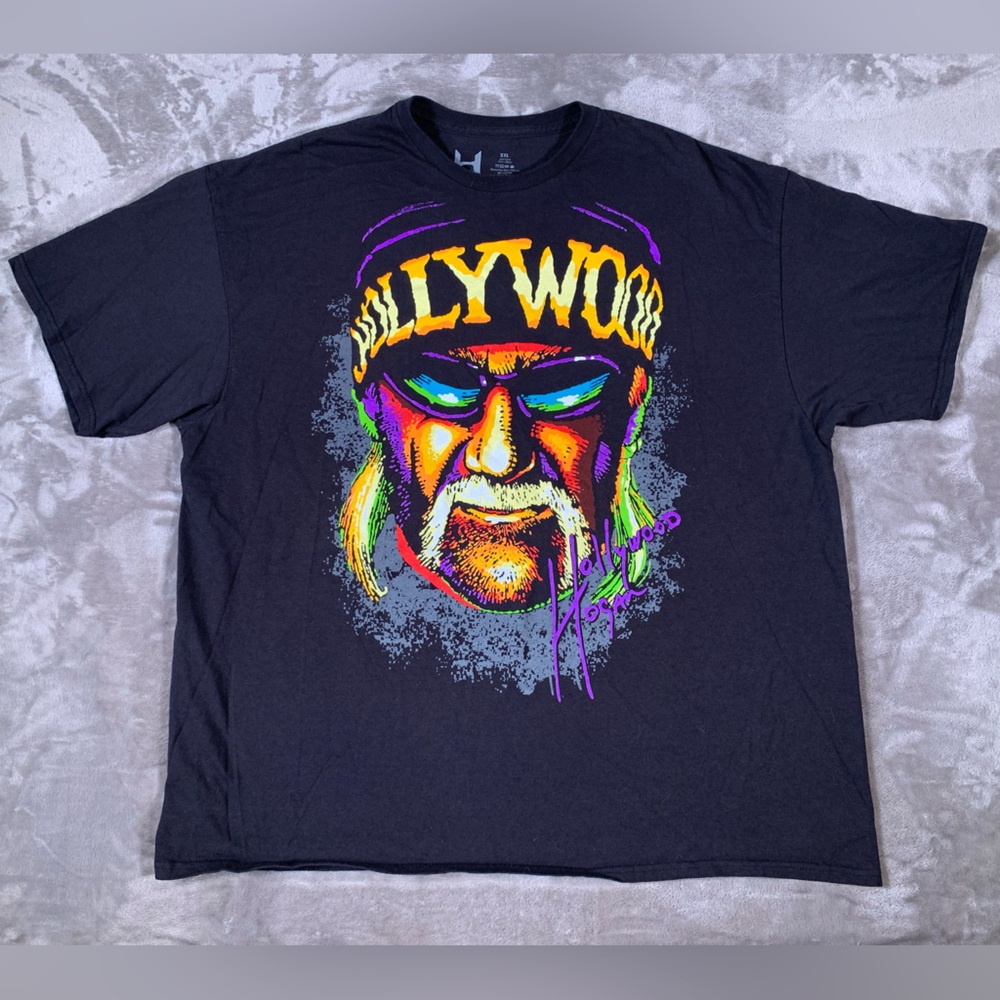 Hulk Hogan T Shirt Men’s XXL Black “ Hollywood Hogan” Colorful Graphic Design